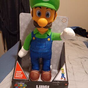 Mario Bros.Movie Poseable Luigi Plush (15in)